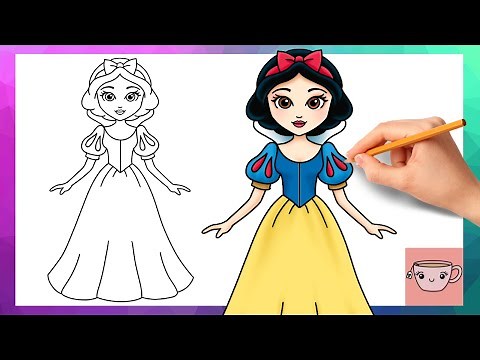 How To Draw Snow White | Disney | Cute Easy Drawing Tutorial