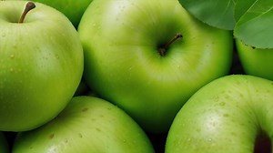 Download AI generated Green apples background.4K video. for free