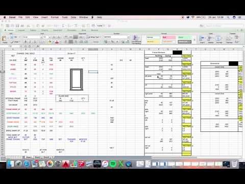 Door and frame cutting list from excel