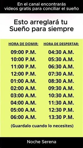 GUÁRDATE ESTO: a qué hora dormir según a qué hora te levantes 🌙