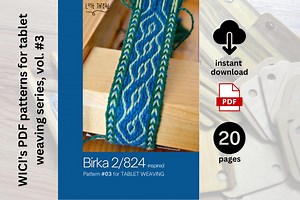 Tablet Weaving Pattern for 20 Tablets - Birka 2/824-inspired Pattern in Pdf - Card Weaving Tutorial Instructions - Etsy