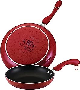 Paula Deen Signature Nonstick Frying Pan Set / Fry Pan Set / Skillet Set - 9 Inch and 11 Inch, Red
