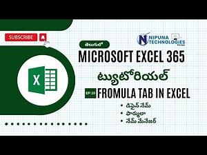 #15 MS Excel 365 Tutorial In Telugu | Defined Names Group in MS Excel 365 In Telugu
