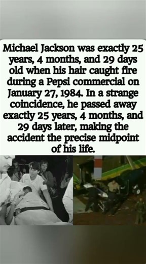 Michael Jackson's life midpoint🔥Jan 27, 1984 Pepsi fire accident⚡Exact 25y 4m 29d before & after⚖️