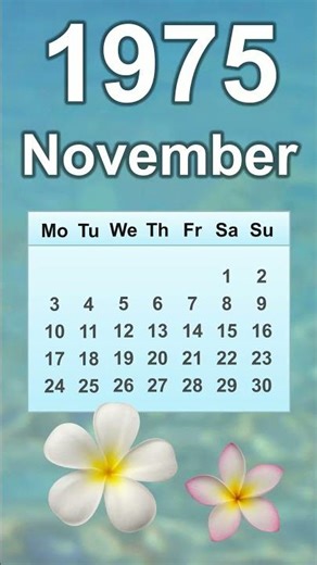 November 1975 Calendar