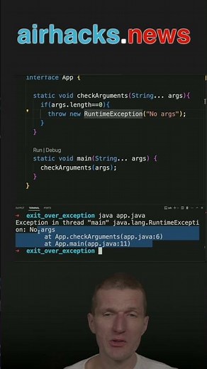Cleaner Output with System.exit in Java CLI Applications #java #shorts #coding #airhacks