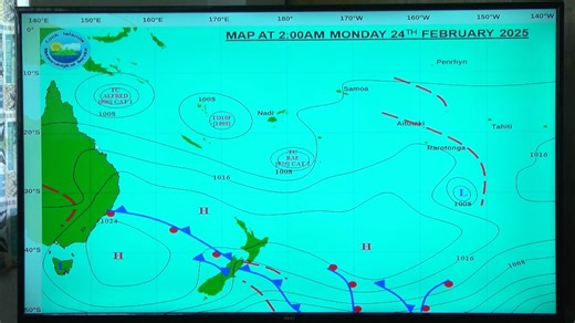 5.1K views · 63 reactions | CITV Local News Monday 24 February 2025 There are a couple of cyclones in the region as you can see on the screen and they aren't affecting us - well today was just super hot - but we got an update from Met Director Maara Vaiimene to see if we should be expecting anything on the horizon. | Cook Islands Television News | Facebook