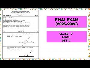 Class 7 Maths Final Exam Question Paper Set C | Full Syllabus | Practice for Annual Exam