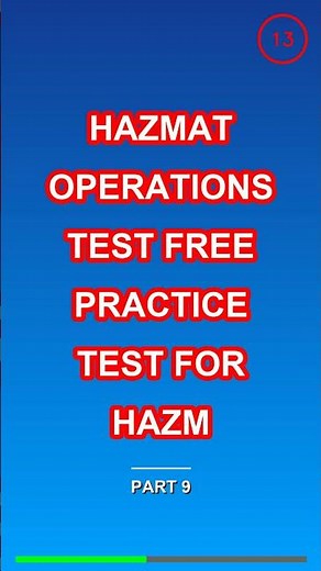 Hazmat Operations Test Free Practice Test for Hazm