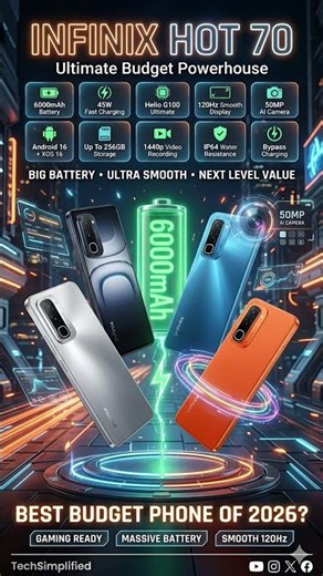 Infinix Hot 70 Full Specifications & Features | Budget Gaming Phone 2026