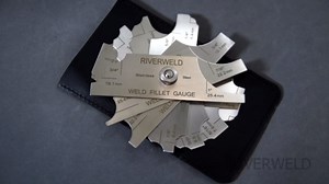 RIVERWELD 7 Piece Fillet Weld Set Gage MG-11 Rl Gauge Depth Gauges Welding Inspection Test Ulnar Metric & Inch with Markings on Both Sides Checking Fillet Leg and Throat Size