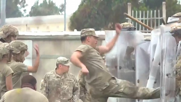 National Guard troops train for crowd control in Southern California