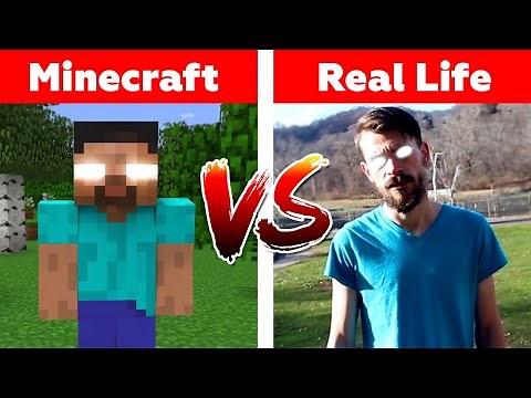 MINECRAFT HEROBRINE IN REAL LIFE! Minecraft vs Real Life animation 2022