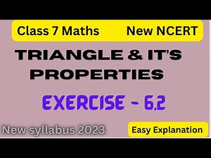 Exercise 6.2 Triangle and its Properties Chapter 6 - Class 7 Maths - NCERT/CBSE - New syllabus