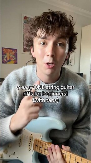 3 easy One String guitar riffs for beginners with tabs! #guitarriff #guitartabs #fender
