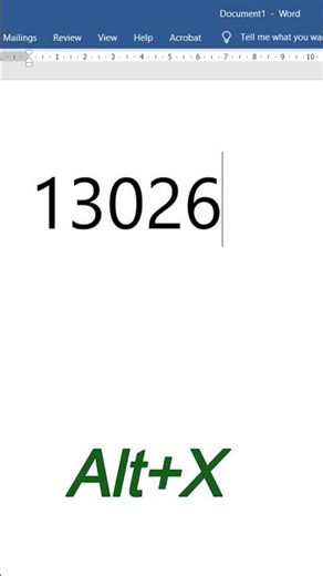 Type Numbers Then Press Alt+X #msword #officetips #microsoftoffice