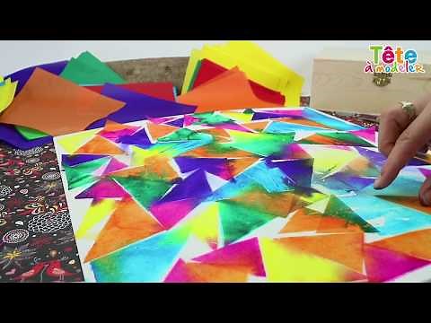 🖼✂[TUTO] Comment faire un tableau avec du papier de soie humide ? Une video by Tête à modeler