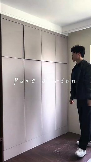 The hidden cabinet door is designed in this way to perfectly. # Panel Furniture #wooddesigner #tools