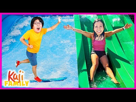 Family Fun Mexico Waterpark Slides and Surfing!