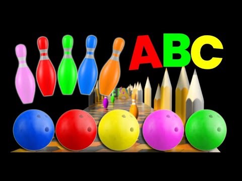 Children's English Learn the 26 English letters with bowling and kinetic sand