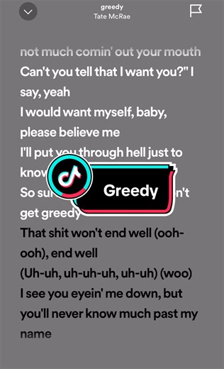 Tate McRae Greedy Song Lyrics Music Video on Spotify