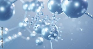 Citicoline, rotating 3D model of cytidine diphosphate-choline, seamless looped video, molecular structure with selective focus