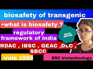 Biosafety of transgenic and GMO | Regulatory framework of India of biosafety | rule 1989