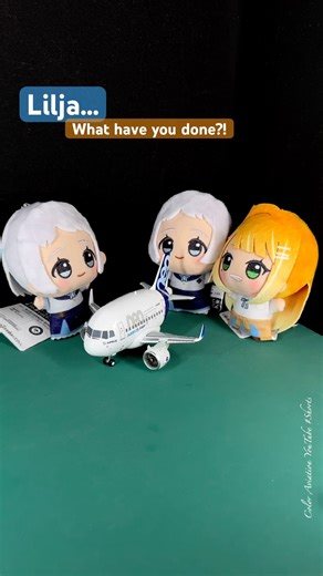 Lilja... What have you done to this 1/400 Scale Aircraft Model?? 学マス ちびぐるみ 葛城リーリヤ 紫雲清夏 & A320neo