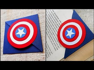 CAPTAIN AMERICA BOOKMARK | DIY ORIGAMI CORNER BOOKMARK FOR BOOKS AND NOTEBOOKS | AVENGERS BOOKMARK