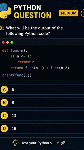 🧠 Only 5% Can Solve This Python Question! 🔥 | Medium Level Python Quiz #shorts