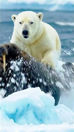 Polar Bear vs Walrus Brutal Arctic Encounter