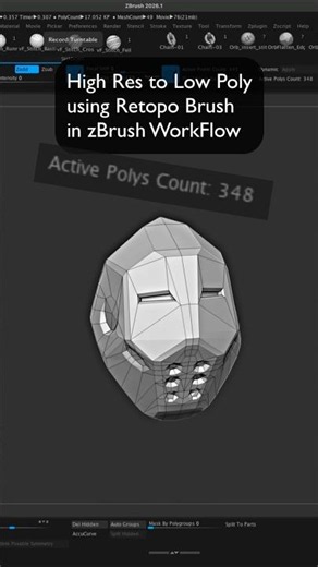 Hard Surface zBrush Workflow, High Resolution Dynamesh to LowPoly 🔥