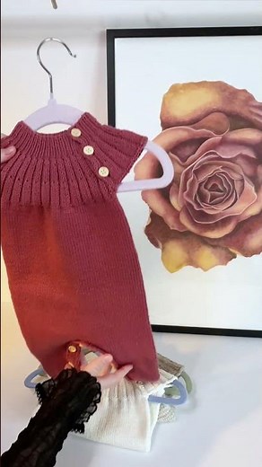 The knitting patterns is on Etsy 🧶 Cotton or wool, sizes 0–2 years, DK & EN. #strikkeopskrift