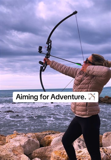 Finding focus where the ocean meets history. There’s nothing like the feeling of drawing a bow in a place like this. 🌊🏰 Wait for the beat drop to see the full scale of this incredible coastline! Would you ever try archery by the sea? Let me know below! 👇🏼 #gopro #dji #pov #exploration #sea @veronikaveroni548