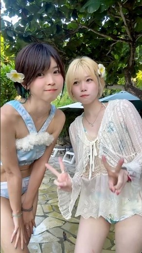 【Broadcast fail】Tried the hip hit in a swimsuit and… total chaos lol【Usagi×Yuri】
