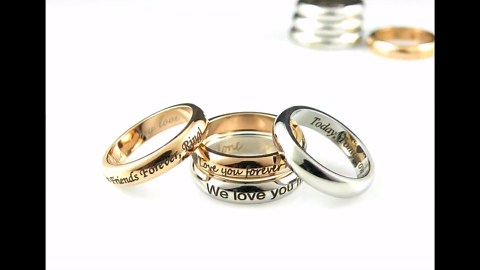 Personalized Ring Custom Name Ring Engraved Mirror Polishing Stainless Steel Ring Rose Gold Ring Custom Engraved Wedding Ring Free Gift Box - Etsy
