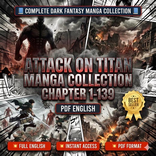 Attack on Titan Manga Complete, Chapters 1-139, English PDF, Shingeki No Kyojin, Anime Comics, Eren Yeager Story, Instant Gdrive - Etsy