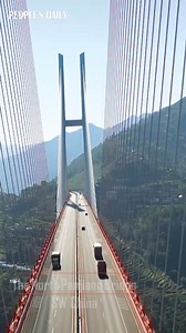 Check out the world’s highest bridge, the North Panjiang Bridge, which spans Yunnan and Guizhou provinces, with a total length of 1,341.4 meters. The bridge surface is 565 meters high from the water surface, equivalent to 200 floors. #AmazingChina | People's Daily, China