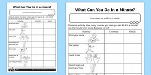 What Can You Do in a Minute? Worksheet