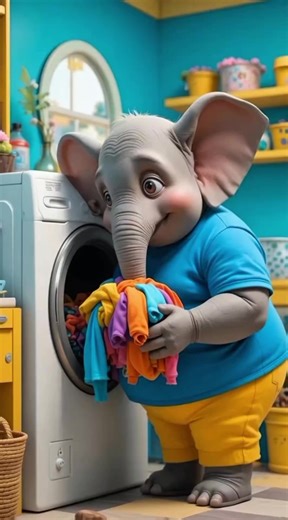 Coco is trying to wash clothes 😂😂 #cocoandmerry #wildanimals #doremon #foryou #fyp