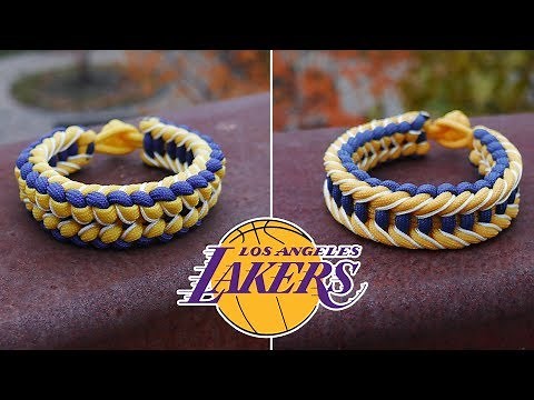 How To Make an L.A. Lakers Jagged Ladder Paracord Bracelet Tutorial