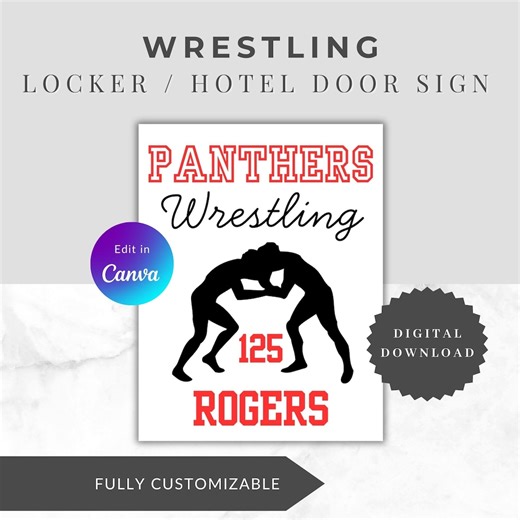 Wrestling Locker Room Sign | Hotel Door Decor (digital Download) - Etsy