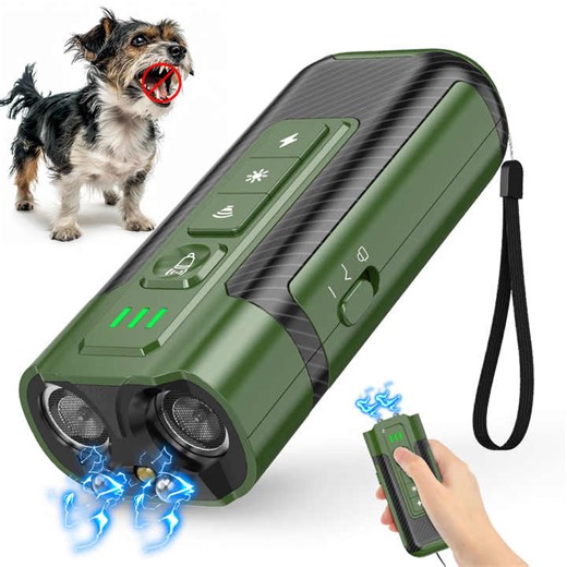 Outdoor Self-defense Handheld Electric Shock Dog Barking Control Device Ultrasonic Dog Repeller With LED Flashlight