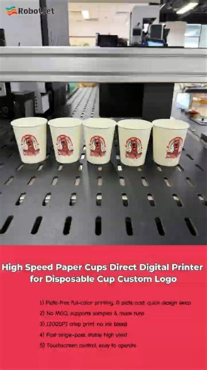 High Speed Paper Cups Direct Digital Printer for Disposable Cup Custom Logo