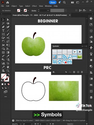 Adobe Illustrator 2026 - Tips for creating a 3D Green Apple like a PRO #ducthangds #illustration #illustrator #illustratortips