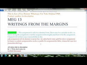 Meg 13 free solved Assignment 2021-22 - Meg 13 free solved assignment #ignousolvedassignment