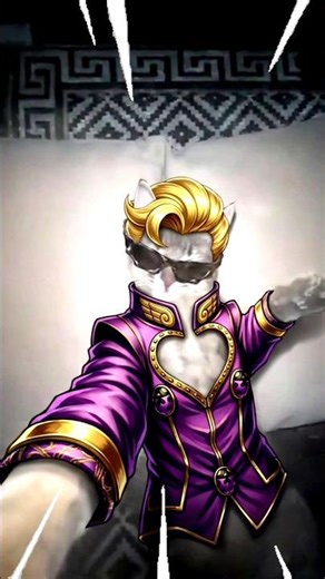 POV: You just met the Main Character cat 🐈‍⬛🔥.Giorno Giovanna jojo Golden Wind Theme cat #cat #jojo