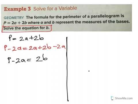 Solve for a variable.