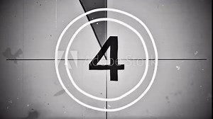 Film leader. Old Universal countdown, film start. Vintage retro movie. Stock Video