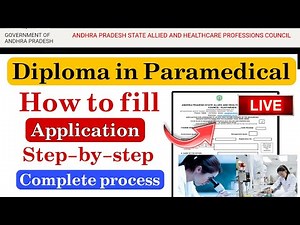 AP Diploma In Paramedical || How to apply ? Step-by-step Process | How to fill application form ?